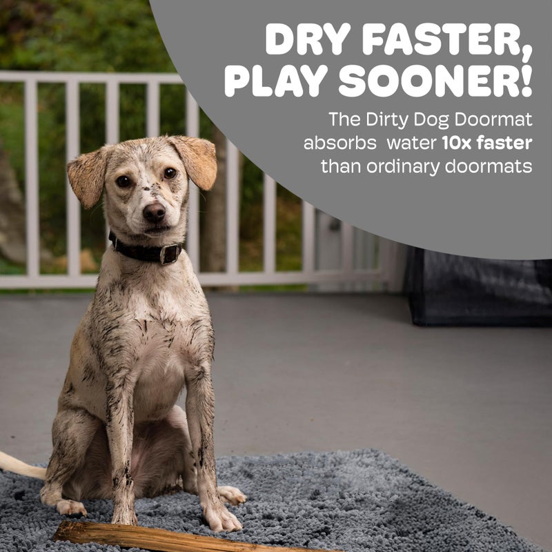 Dog Gone Smart Dirty Dog Doormat - Fast Drying Rug with Super Gripper Backing for Clean Floors - Super Absorbent and Machine Washable Mat for Muddy Paws - Almond - Image 2